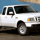A photo of a white Ford Ranger Pickup truck.